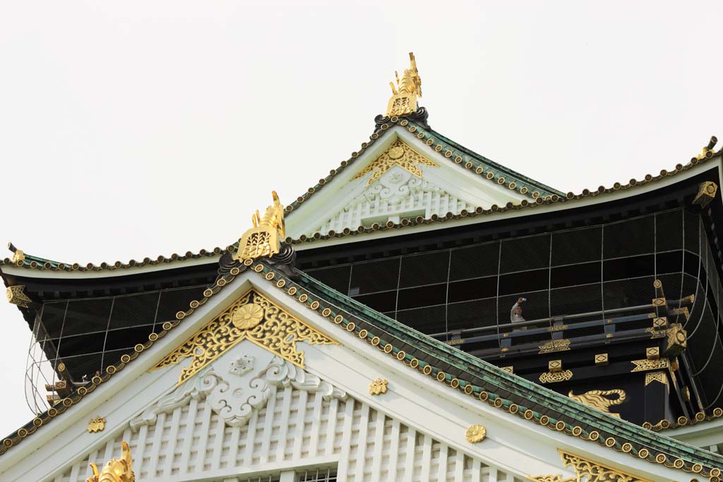 Foto, materieel, vrij, landschap, schilderstuk, bevoorraden foto,Toren van Osaka Castle, , , , 