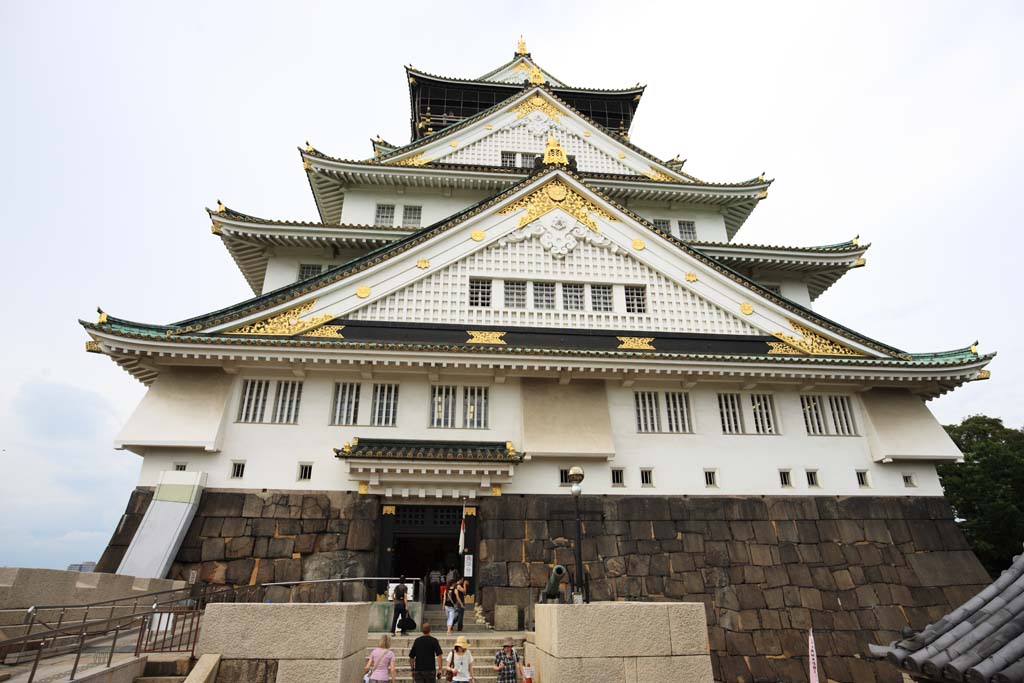 Foto, materiell, befreit, Landschaft, Bild, hat Foto auf Lager,Turm der Burg Osaka, , , , 