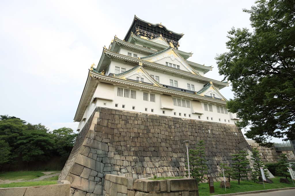 Foto, materieel, vrij, landschap, schilderstuk, bevoorraden foto,Toren van Osaka Castle, , , , 