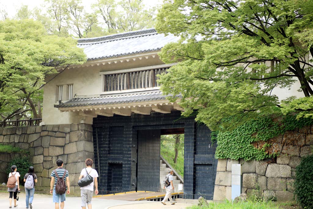 Foto, materieel, vrij, landschap, schilderstuk, bevoorraden foto,Osaka Castle Aoya Gate, , , , 