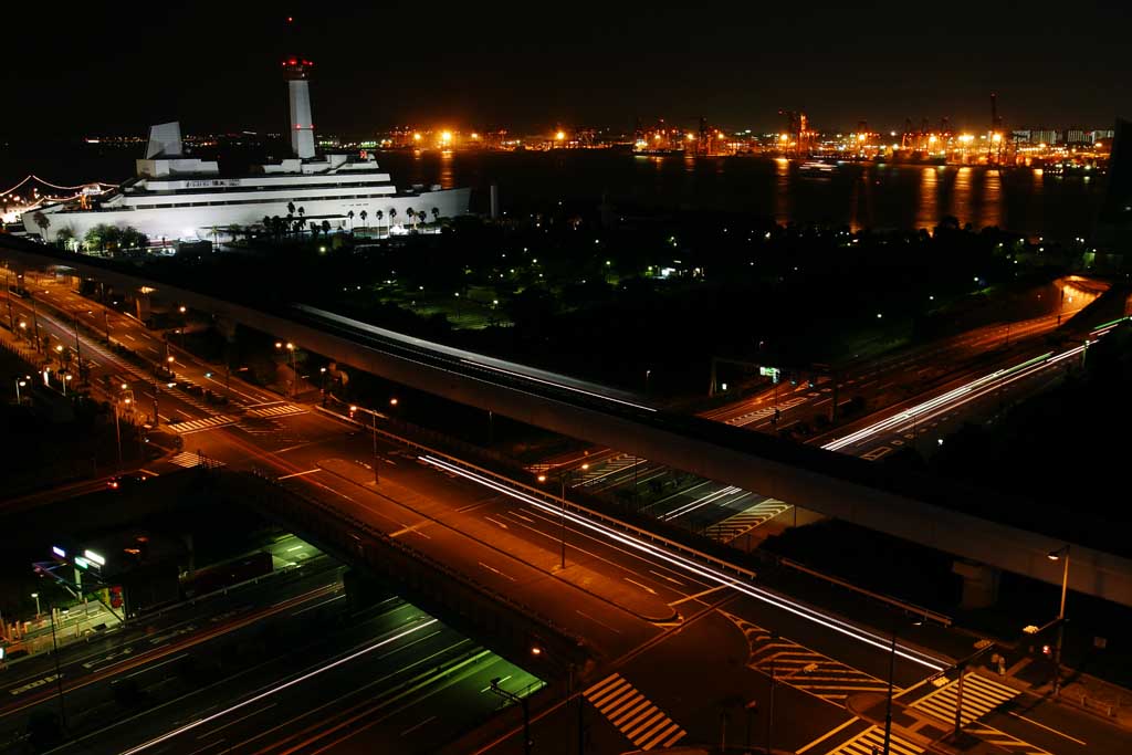 photo,material,free,landscape,picture,stock photo,Creative Commons,Night of Odaiba, headlight, lighting, sea, night