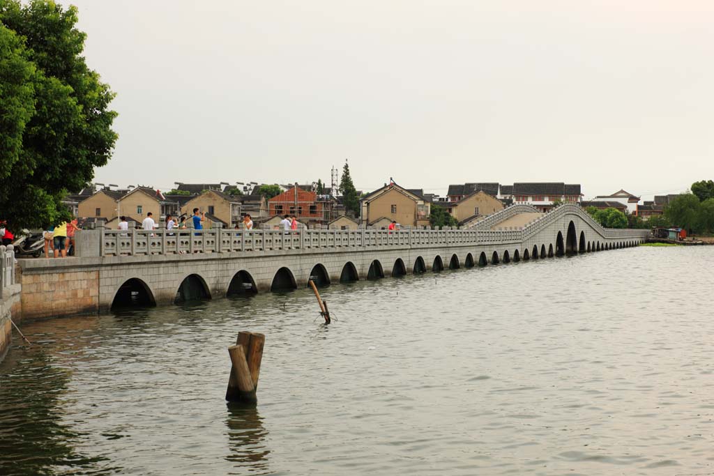 foto,tela,gratis,paisaje,fotografa,idea,Zhouzhuang todos Fu Bridge, , , , 