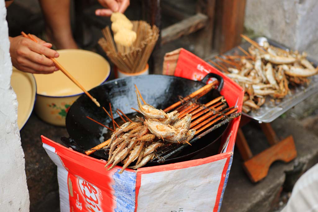 foto,tela,gratis,paisaje,fotografa,idea,Pescado frito de Zhouzhuang a cielo abierto, , , , 