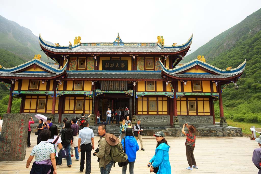 foto,tela,gratis,paisaje,fotografa,idea,Huanglong Huanglong antiguo templo, , , , 