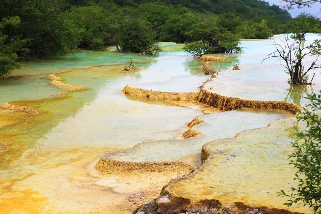 Foto, materiell, befreit, Landschaft, Bild, hat Foto auf Lager,Huanglong fnf Farben Teich, , , , 