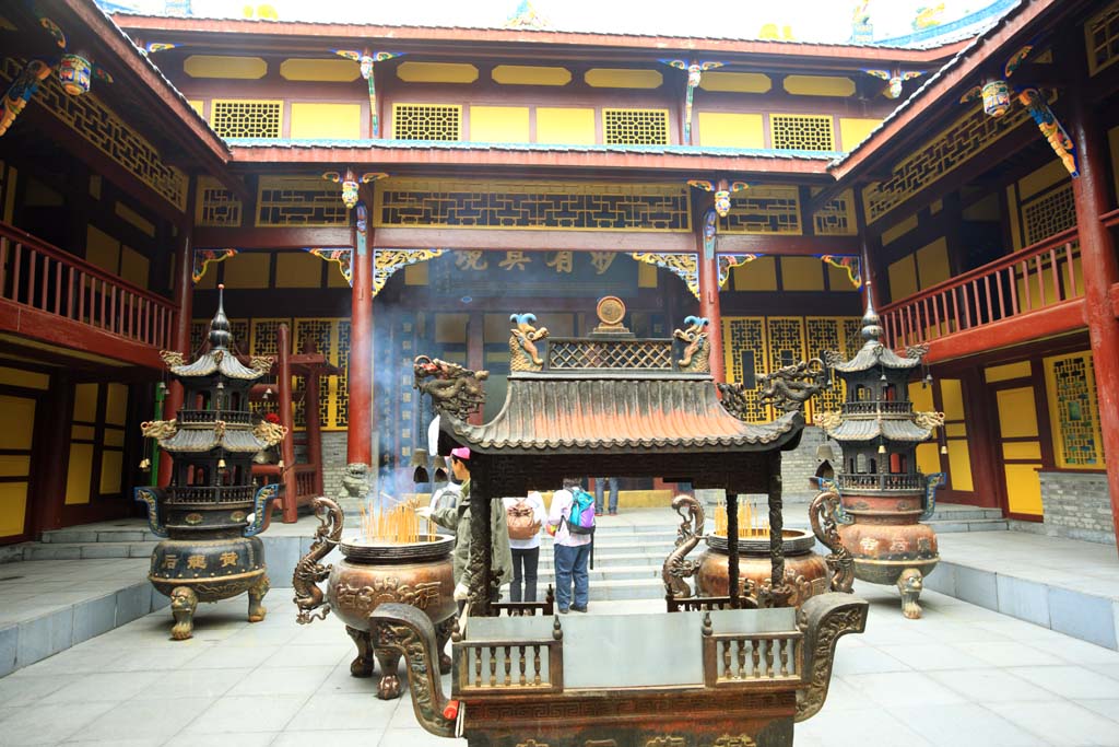 foto,tela,gratis,paisaje,fotografa,idea,Huanglong Huanglong antiguo templo, , , , 