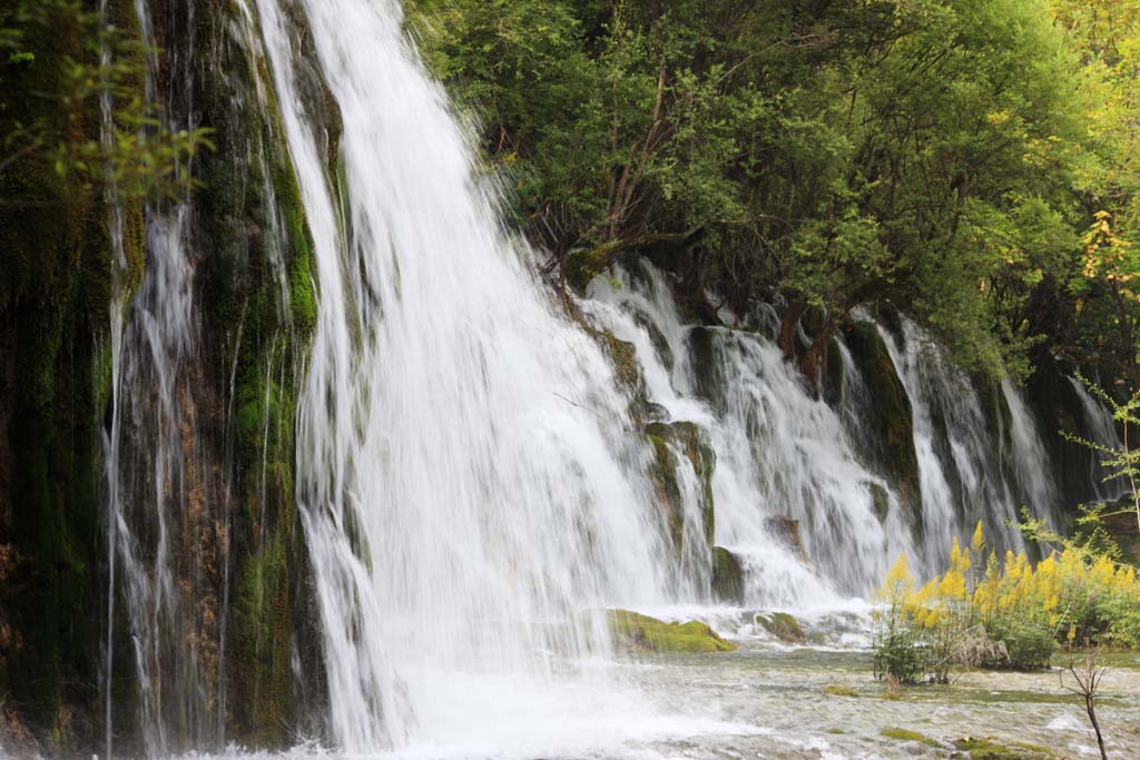 Foto, materieel, vrij, landschap, schilderstuk, bevoorraden foto,Paarden Yatakeumi waterval, , , , 