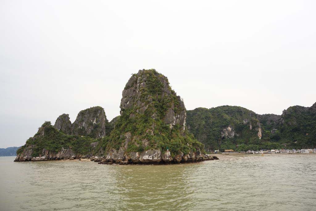 Foto, materieel, vrij, landschap, schilderstuk, bevoorraden foto,Halong Bay Daugo eiland, , , , 