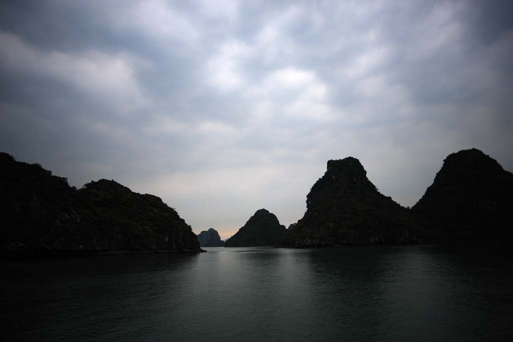 Foto, materieel, vrij, landschap, schilderstuk, bevoorraden foto,Halong Bay, , , , 