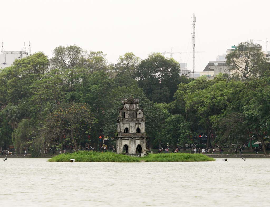 Foto, materieel, vrij, landschap, schilderstuk, bevoorraden foto,Toren van het Hoan Kiem Lake turtle, , , , 