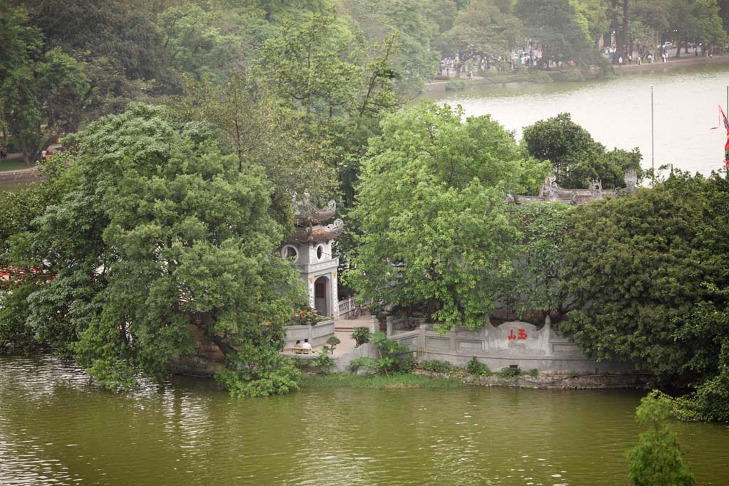 Foto, materieel, vrij, landschap, schilderstuk, bevoorraden foto,De Ngoc Son Tempel, , , , 