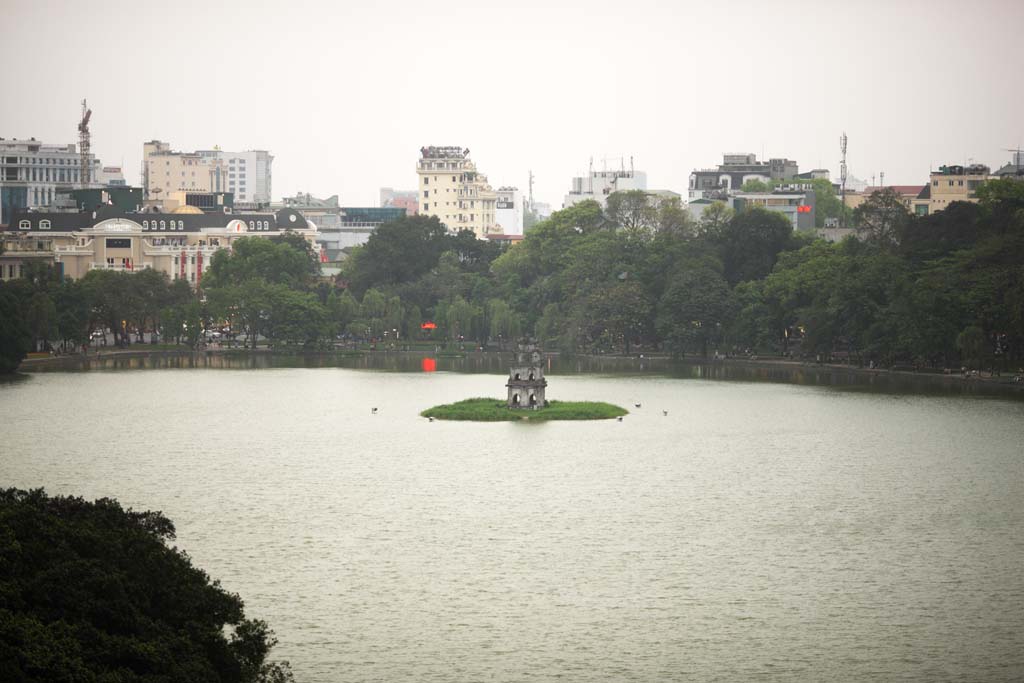 photo,material,free,landscape,picture,stock photo,Creative Commons,Tower of Hoan Kiem Lake turtle, , , , 