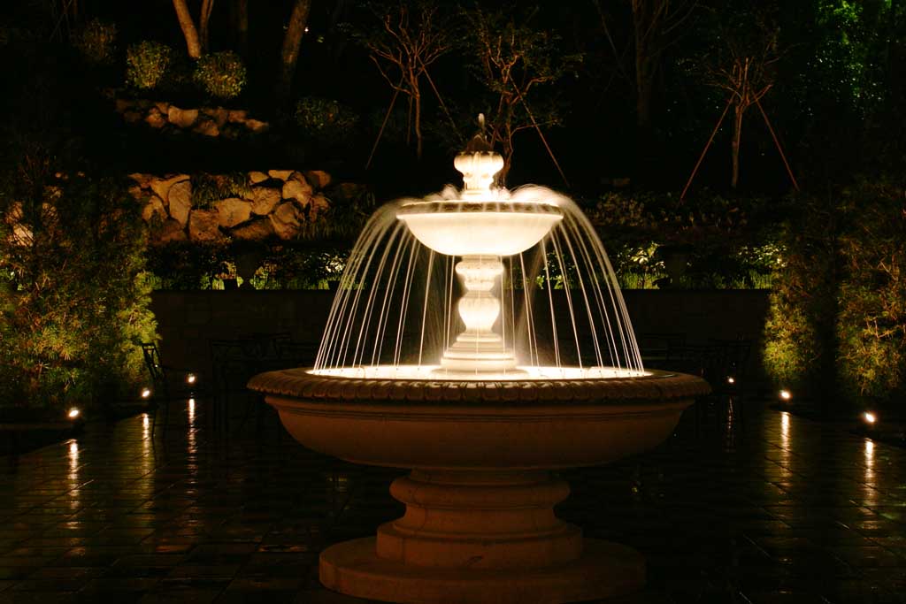 fotografia, materiale, libero il panorama, dipinga, fotografia di scorta,Fontana, fontana, acqua, accendendo, notte