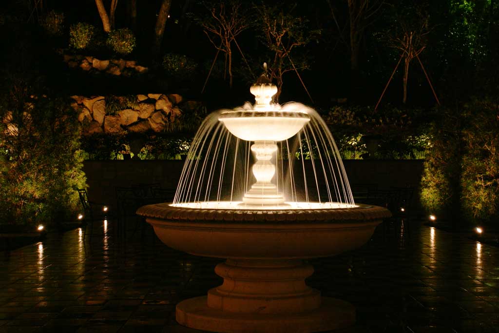 Foto, materiell, befreit, Landschaft, Bild, hat Foto auf Lager,Springbrunnen, Springbrunnen, Wasser, Beleuchtung, Nacht