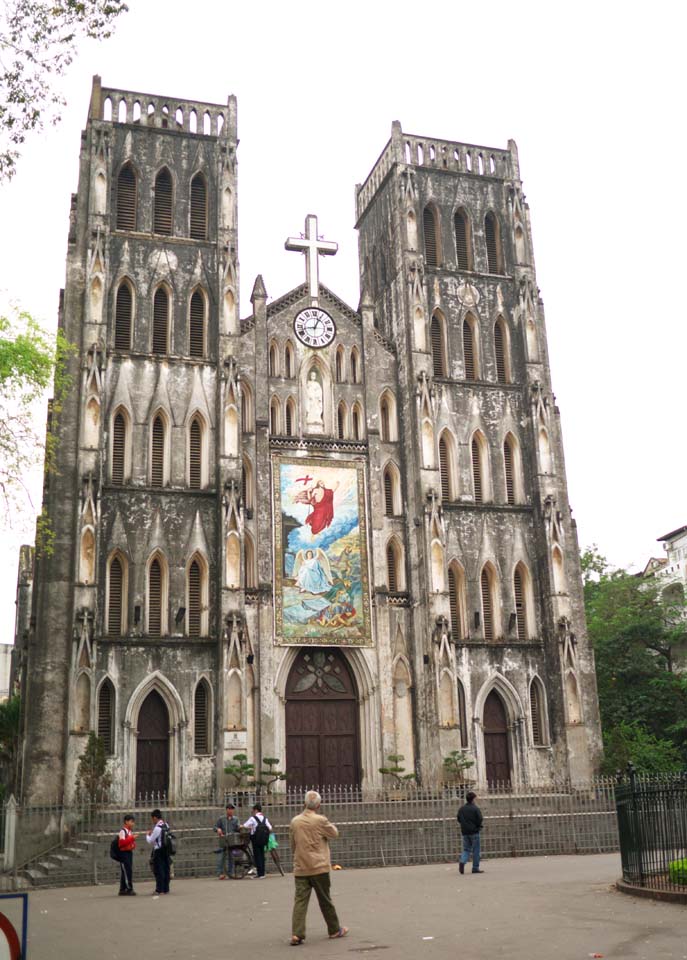 Foto, materiell, befreit, Landschaft, Bild, hat Foto auf Lager,Hanoi von einer groen Kirche, , , , 