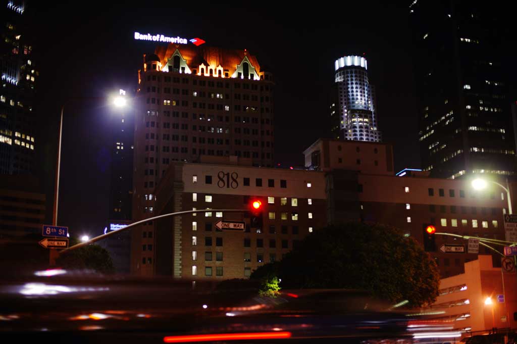 Foto, materieel, vrij, landschap, schilderstuk, bevoorraden foto,Avond van Los Angeles, Gebouw, Maak, Venster, Los Angeles