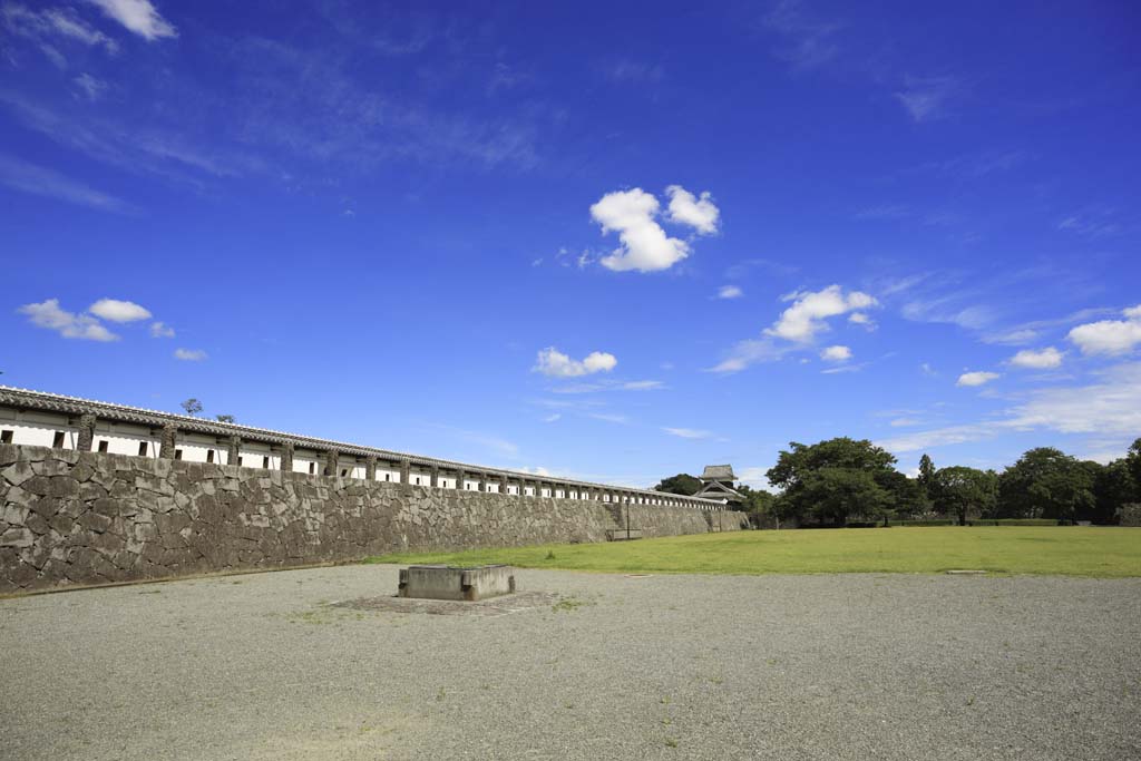 Foto, materiell, befreit, Landschaft, Bild, hat Foto auf Lager,In Kumamoto Castle, , , , 