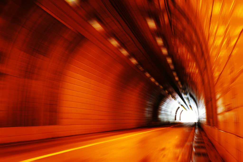 Foto, materiell, befreit, Landschaft, Bild, hat Foto auf Lager,Zum Ausgang, Tunnel, Natriumlampe, orangefarben, Ausgang