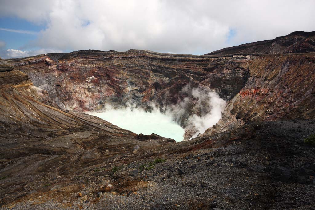 fotografia, materiale, libero il panorama, dipinga, fotografia di scorta,L'Aso Nakadake, , , , 