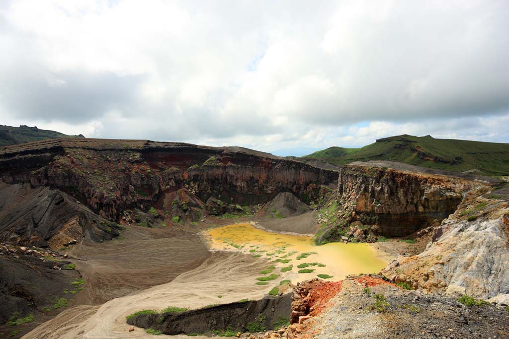 fotografia, materiale, libero il panorama, dipinga, fotografia di scorta,L'Aso Nakadake, , , , 