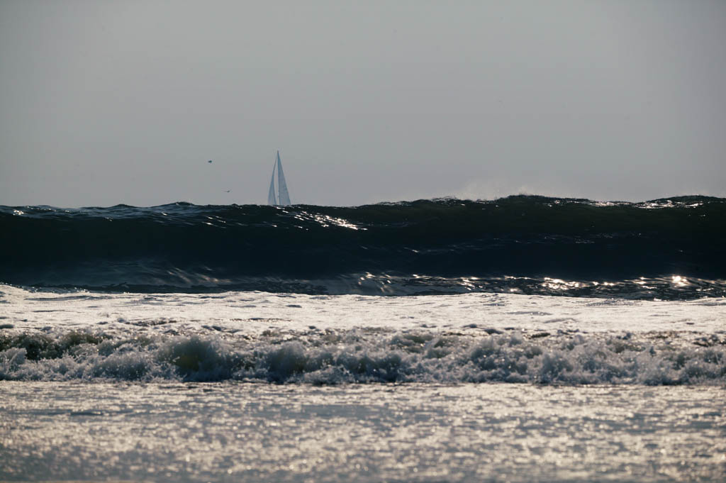 Foto, materieel, vrij, landschap, schilderstuk, bevoorraden foto,Prevision van een strandjutter, Jacht, Golf, Zee, Nevel