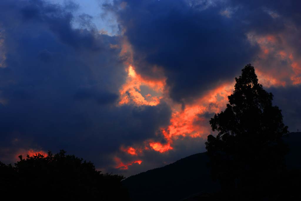 Foto, materieel, vrij, landschap, schilderstuk, bevoorraden foto,Burning zonsondergang, , , , 