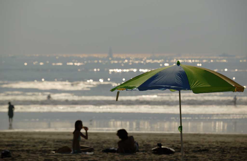 fotografia, materiale, libero il panorama, dipinga, fotografia di scorta,Parasole da spiaggia, onda, mare, parasole, bagnando nel mare