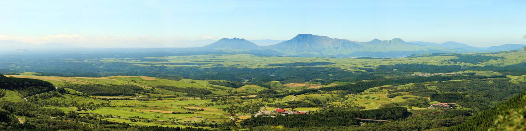 Foto, materieel, vrij, landschap, schilderstuk, bevoorraden foto,Een panoramisch uitzicht op Mt.Aso, , , , 