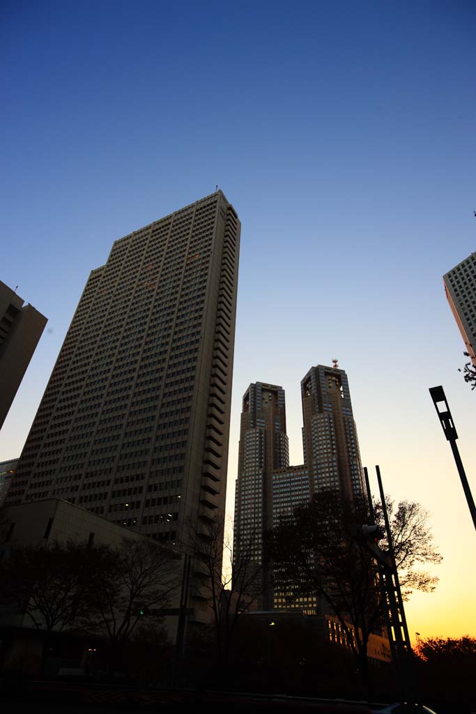 Foto, materiell, befreit, Landschaft, Bild, hat Foto auf Lager,Shinjuku Hochhaus der Dmmerung, , , , 