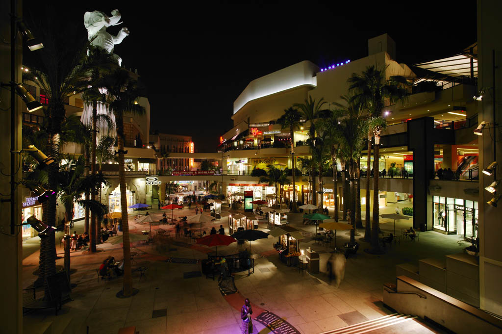 Foto, materieel, vrij, landschap, schilderstuk, bevoorraden foto,Winkelcentrum van de avond, Bezoekende touristenplaats stip, Hollywood, Winkelcentrum, Stoel