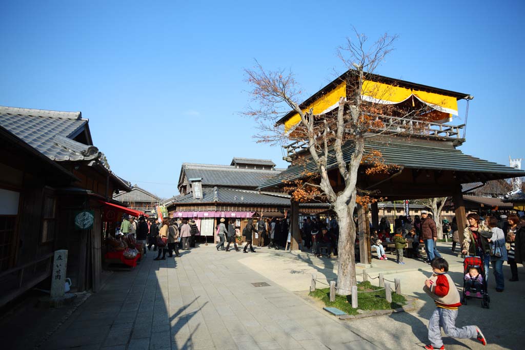 Foto, materieel, vrij, landschap, schilderstuk, bevoorraden foto,Ise Shrine voordat Okage Yokocho, , , , 