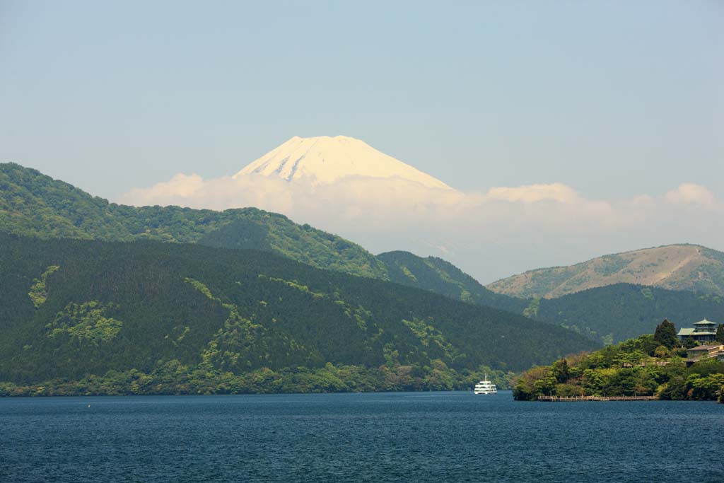 Foto, materiell, befreit, Landschaft, Bild, hat Foto auf Lager,Auf dem See Ashi und Mount Fuji, , , , 