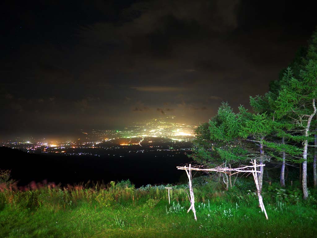 photo,material,free,landscape,picture,stock photo,Creative Commons,Night View of Nagano Prefecture, , , , 