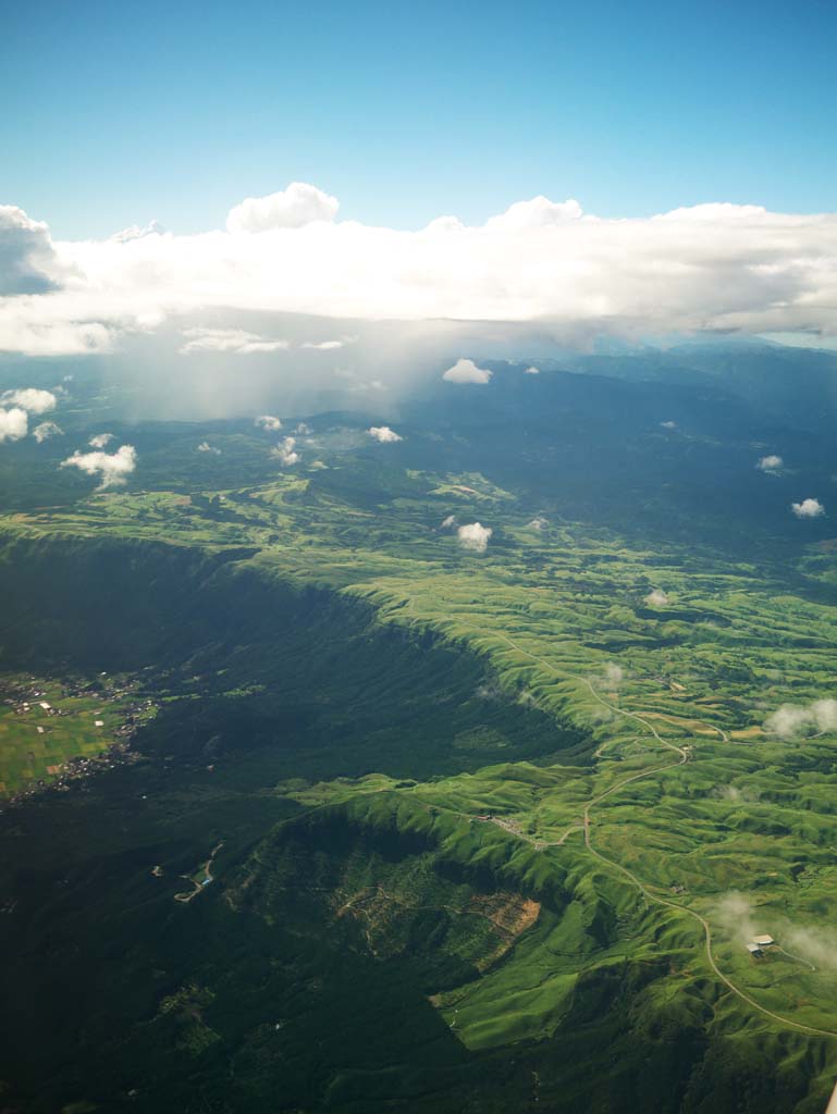 fotografia, materiale, libero il panorama, dipinga, fotografia di scorta,L'Aso caldera, , , , 