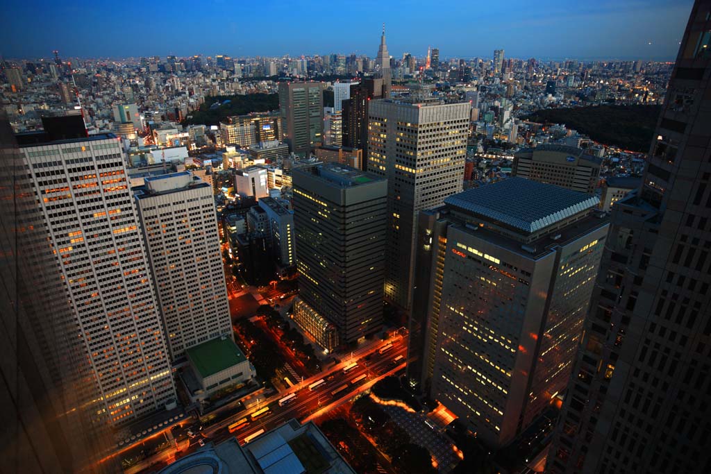 Foto, materieel, vrij, landschap, schilderstuk, bevoorraden foto,Shinjuku avond scne, , , , 