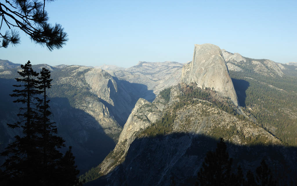 photo,material,free,landscape,picture,stock photo,Creative Commons,Half Dome, tree, Granite, forest, stone