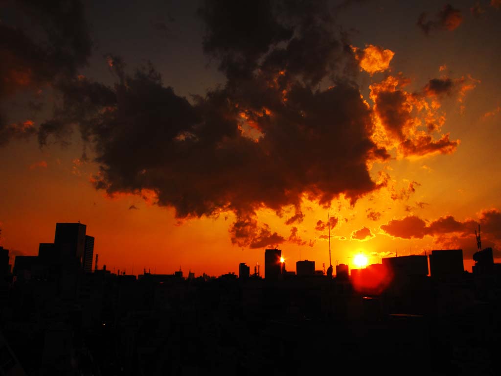 Foto, materiell, befreit, Landschaft, Bild, hat Foto auf Lager,Tokyo Sunset, , , , 