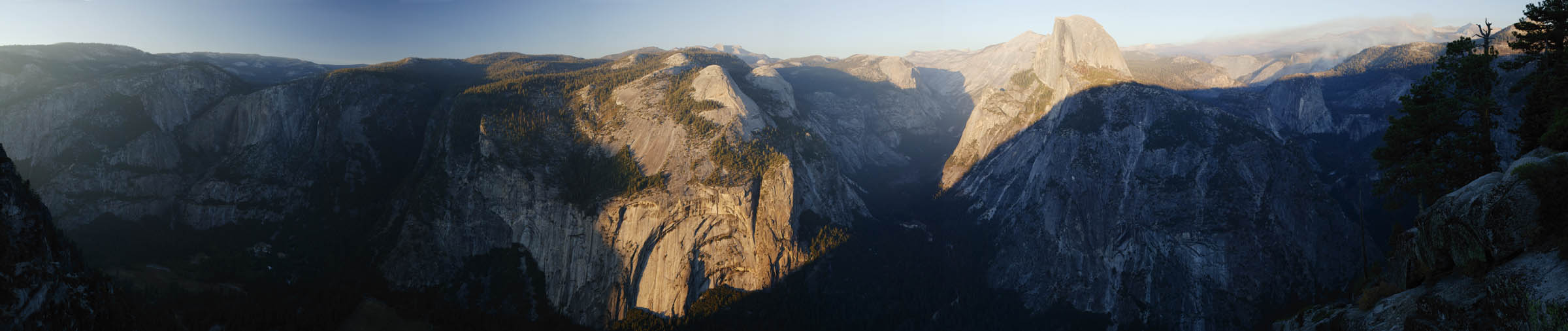 photo,material,free,landscape,picture,stock photo,Creative Commons,Evening of yosemite volleyball, cliff, valley, forest, Panoramcomposition