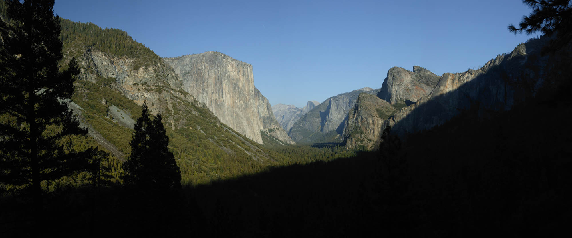 photo,material,free,landscape,picture,stock photo,Creative Commons,Yosemite volleyball in afternoon, cliff, valley, forest, Panoramcomposition