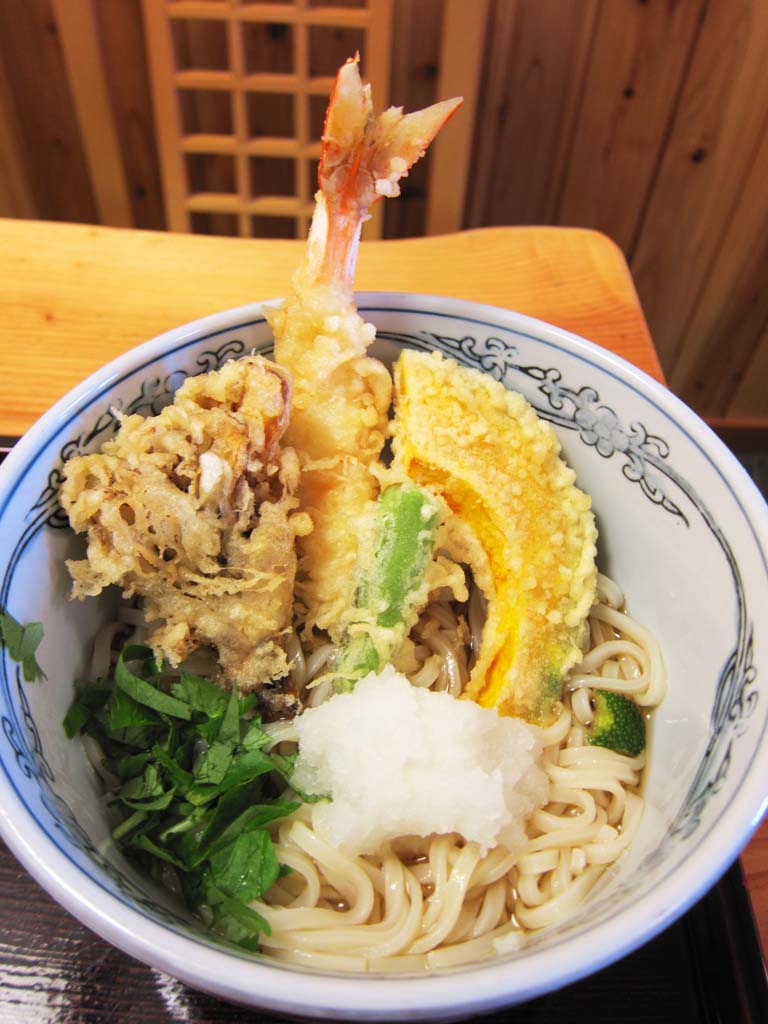 photo,material,free,landscape,picture,stock photo,Creative Commons,Cold udon noodles with vegetable tempura, , , , 