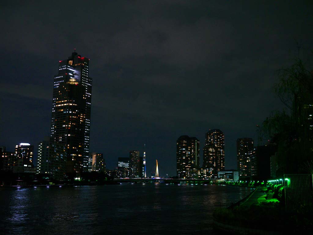 Foto, materiell, befreit, Landschaft, Bild, hat Foto auf Lager,Der heilige Lukas Tower und der Sumida River, , , , 