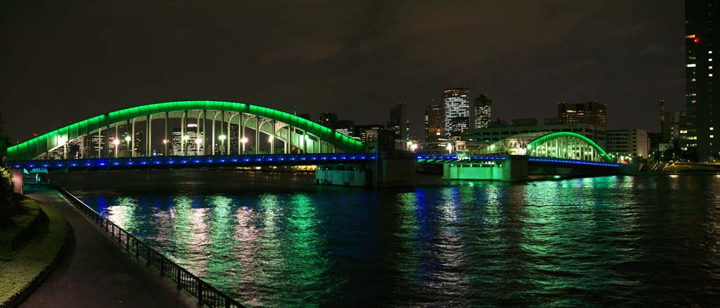 photo,material,free,landscape,picture,stock photo,Creative Commons,The Night of the Kachidoki Bridge, , , , 