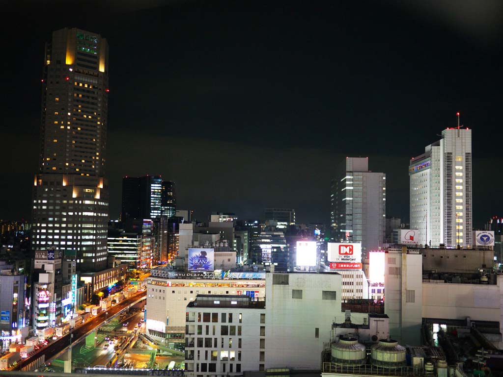 Foto, materieel, vrij, landschap, schilderstuk, bevoorraden foto,Shibuya 's nachts, , , , 