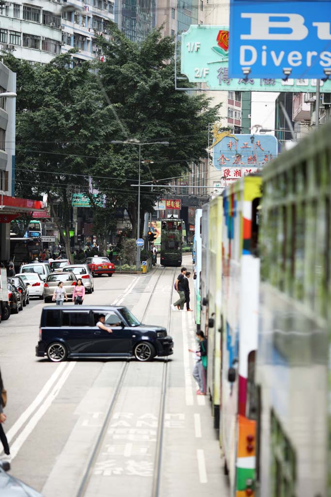 photo,material,free,landscape,picture,stock photo,Creative Commons,Hong Kong Tram, , , , 