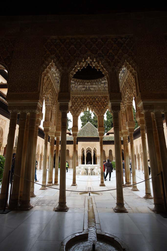 Foto, materieel, vrij, landschap, schilderstuk, bevoorraden foto,Alhambra Lion patio, , , , 