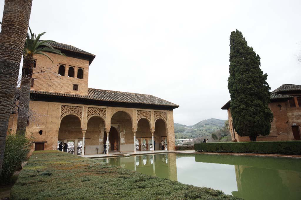 Foto, materieel, vrij, landschap, schilderstuk, bevoorraden foto,De toren van de Alhambra lady, , , , 