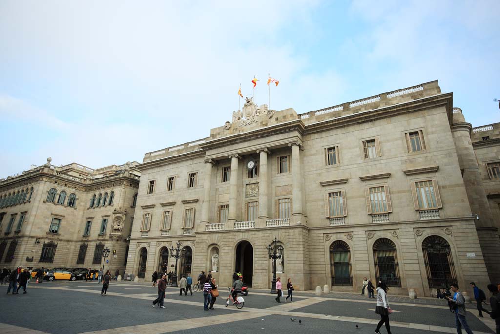 Foto, materiell, befreit, Landschaft, Bild, hat Foto auf Lager,Barcelona City Hall, , , , 