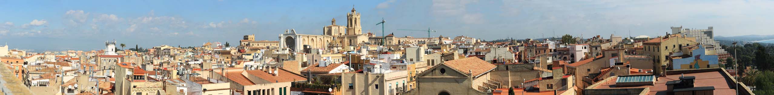 Foto, materieel, vrij, landschap, schilderstuk, bevoorraden foto,Panoramisch uitzicht van Tarragona, , , , 