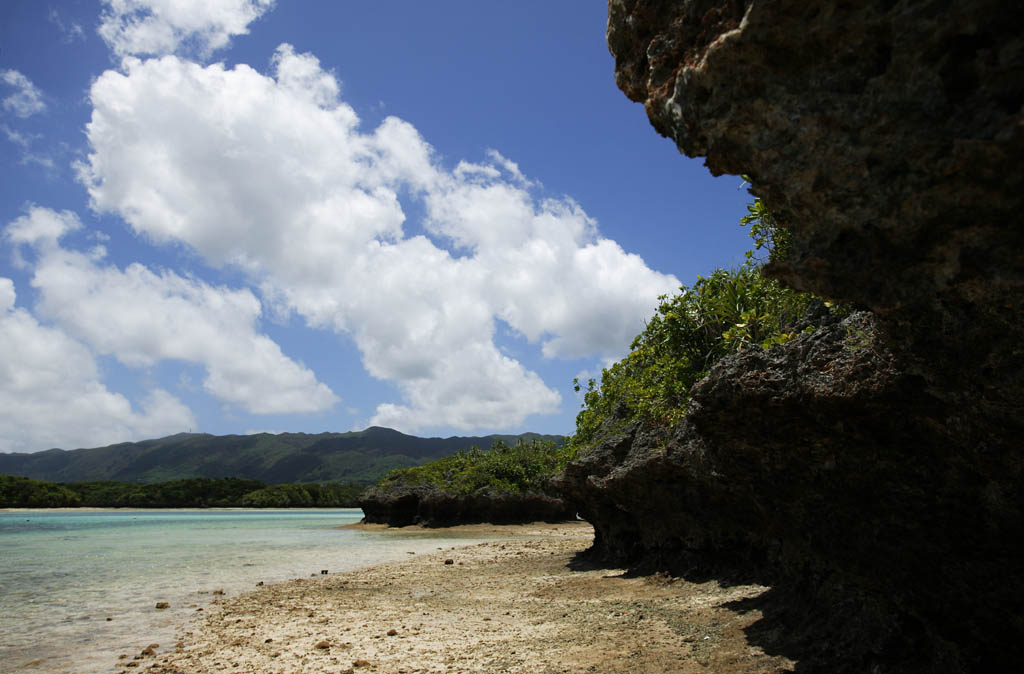 photo, la matire, libre, amnage, dcrivez, photo de la rserve,Golfe de Kawahira de mare du reflux, La mer, ciel bleu, nuage, pierre