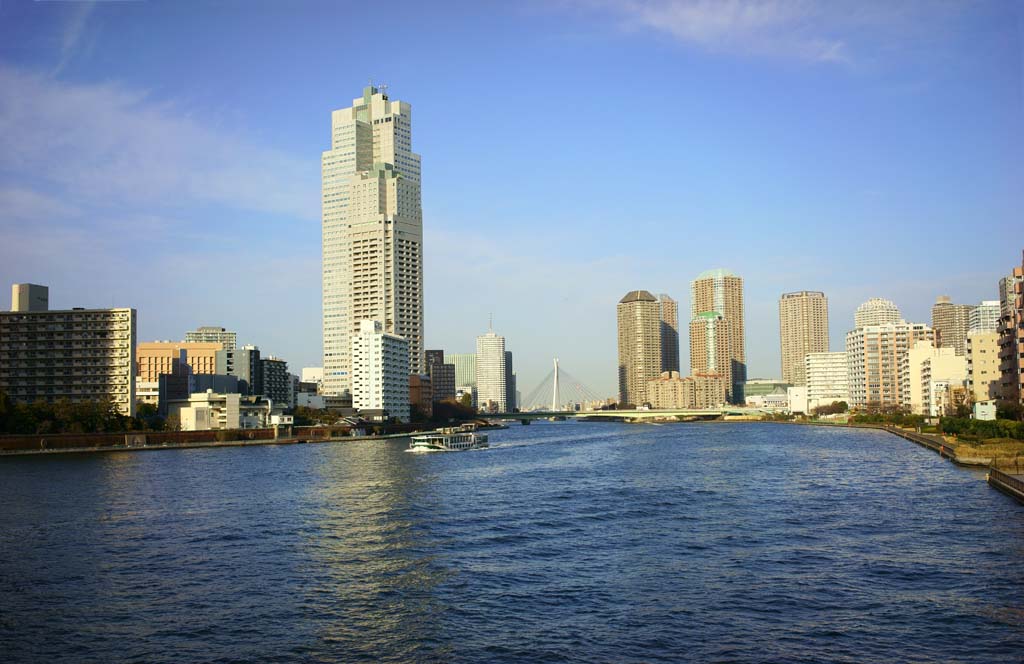 Foto, materieel, vrij, landschap, schilderstuk, bevoorraden foto,De Sumida rivier, , , , 